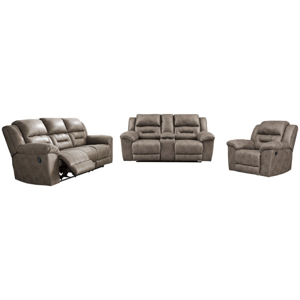 Signature Design By Ashley Stoneland 3 Piece Reclining Living Room Set ...